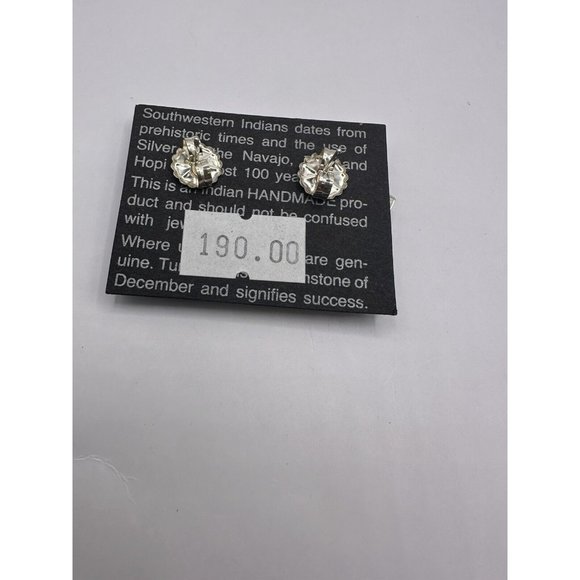 Vintage PETER VAJDA Southwest NM STERLING SILVER EARRINGS Blue Lapis MOP Inlay - Picture 5 of 9